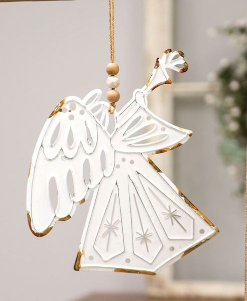 Shabby Chic Metal Angel Ornament