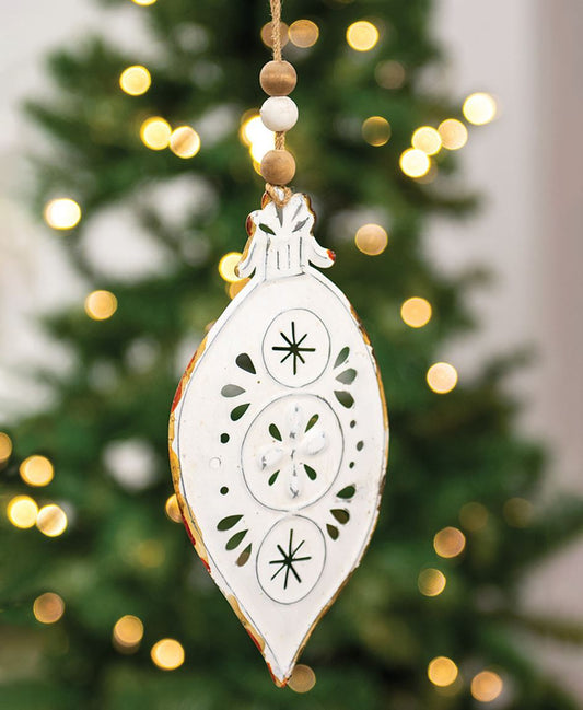 Shabby Chic Metal Teardrop Ornament