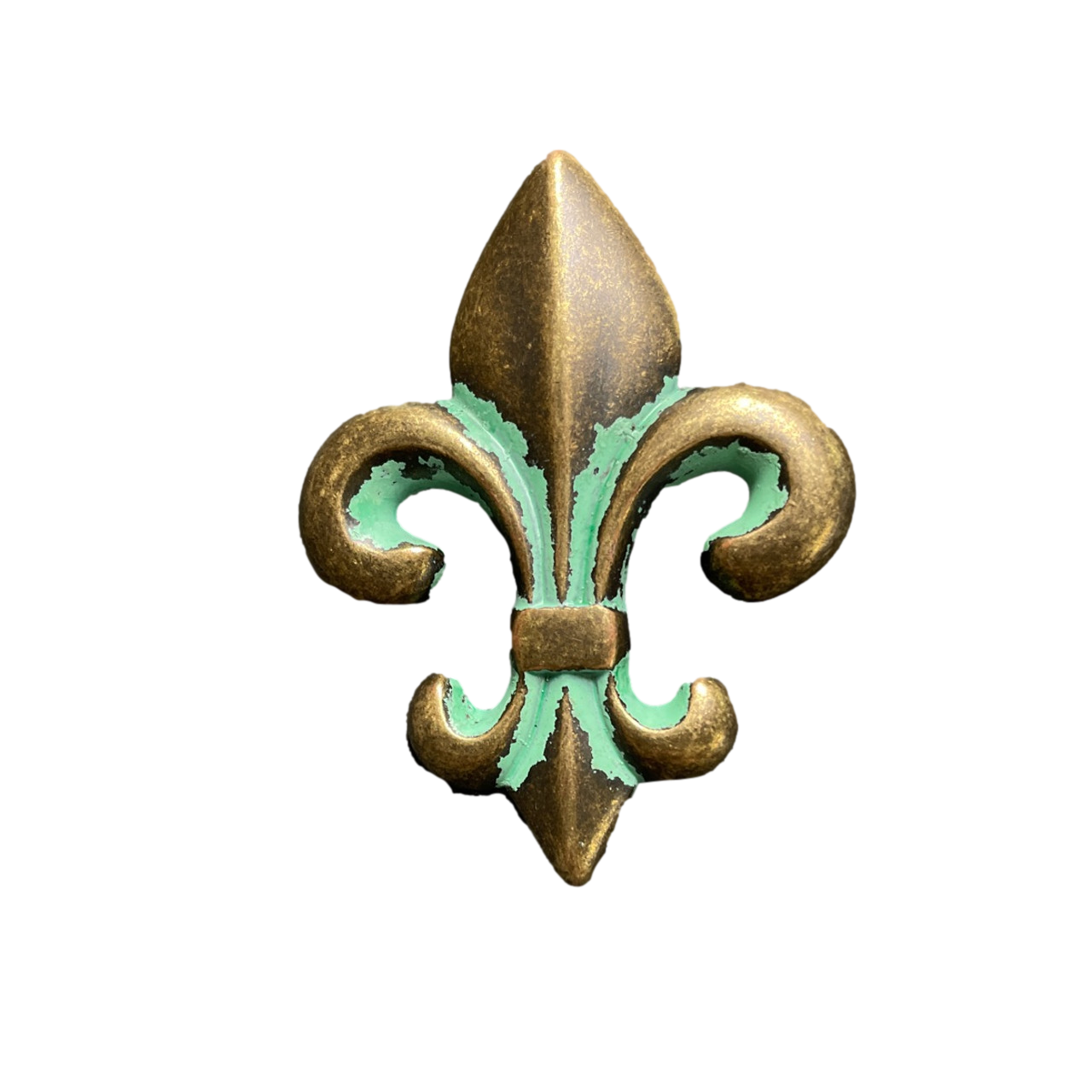 Fleur-de-Lis Antique Verdigris Knob