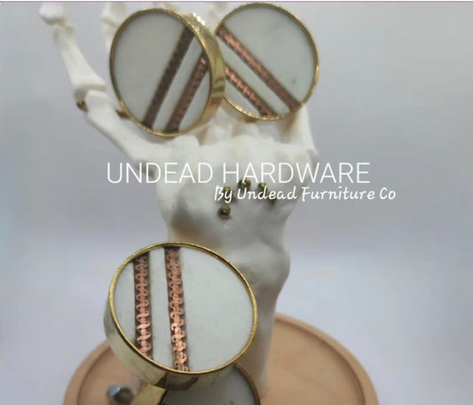 White Marble with Brass and Copper Knob - Undead Hardware