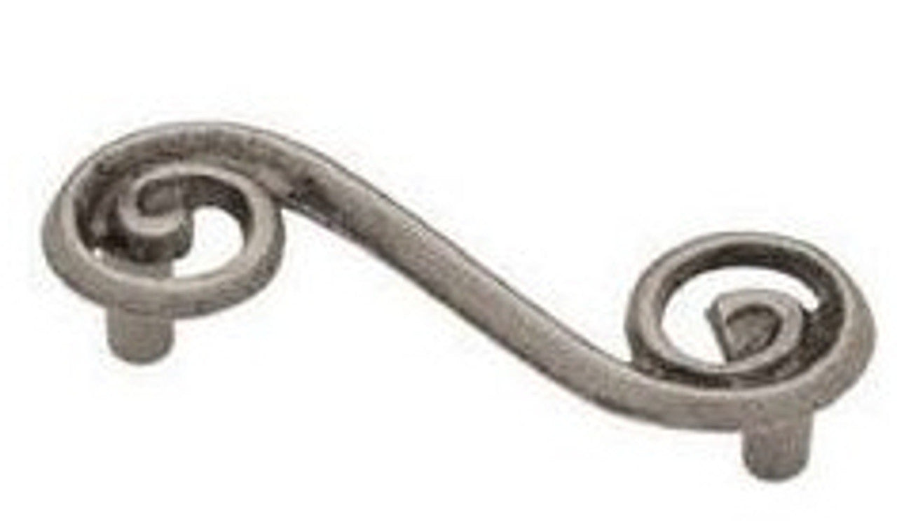 Swirl Pull Rustic Pewter 3"