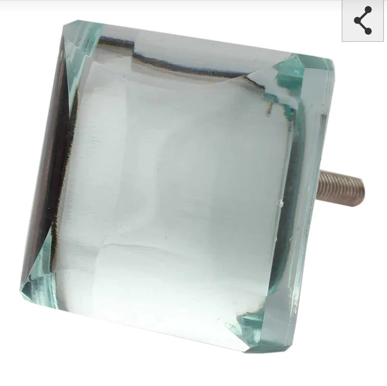 Square Mirrored Glass Knob - Undead Hardware