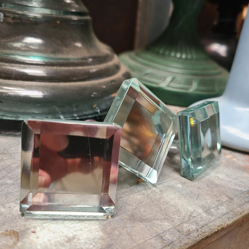 Square Mirrored Glass Knob - Undead Hardware